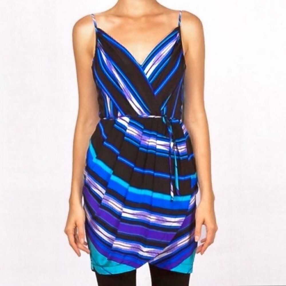 Yumi Kim Jayne Tulip Black & Blue‎ Mini Dress S